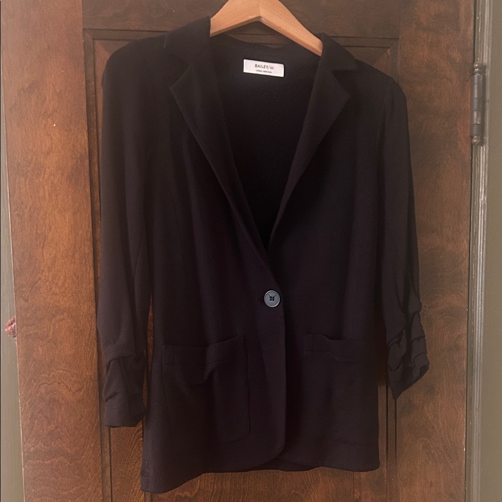 Black Women's Single-Button Jersey Blazer